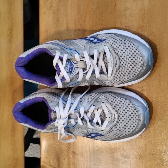 Saucony Cohesion 11 gray silver and purple size 6.5 running shoes - Picture 2 of 12